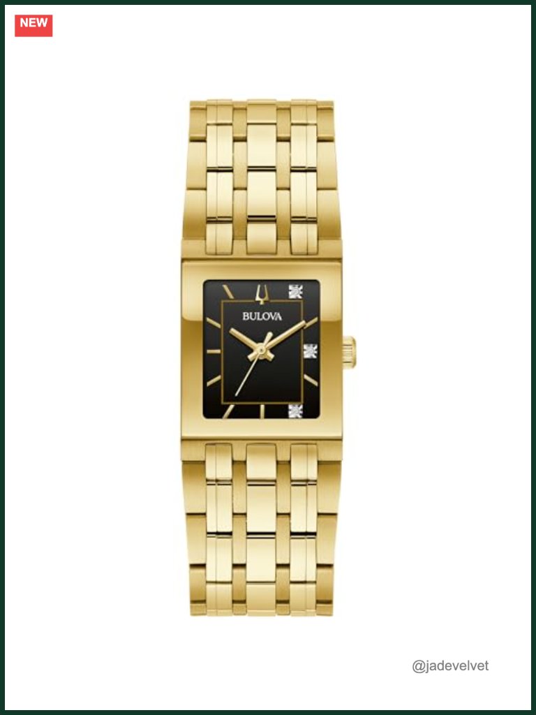 Ladies Gold Stainless Steel Watch Diamond Dial Bracelet